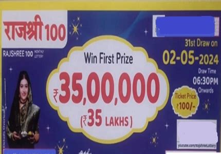 rajshree 100 monthly lottery|(Live: 02/05/2024) Goa Rajshree 100 Monthly Lottery Result (31st.